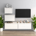 Meuble TV en Bois Massif de Pin Blanc - 4 Pièces-Mon Meuble TV-2