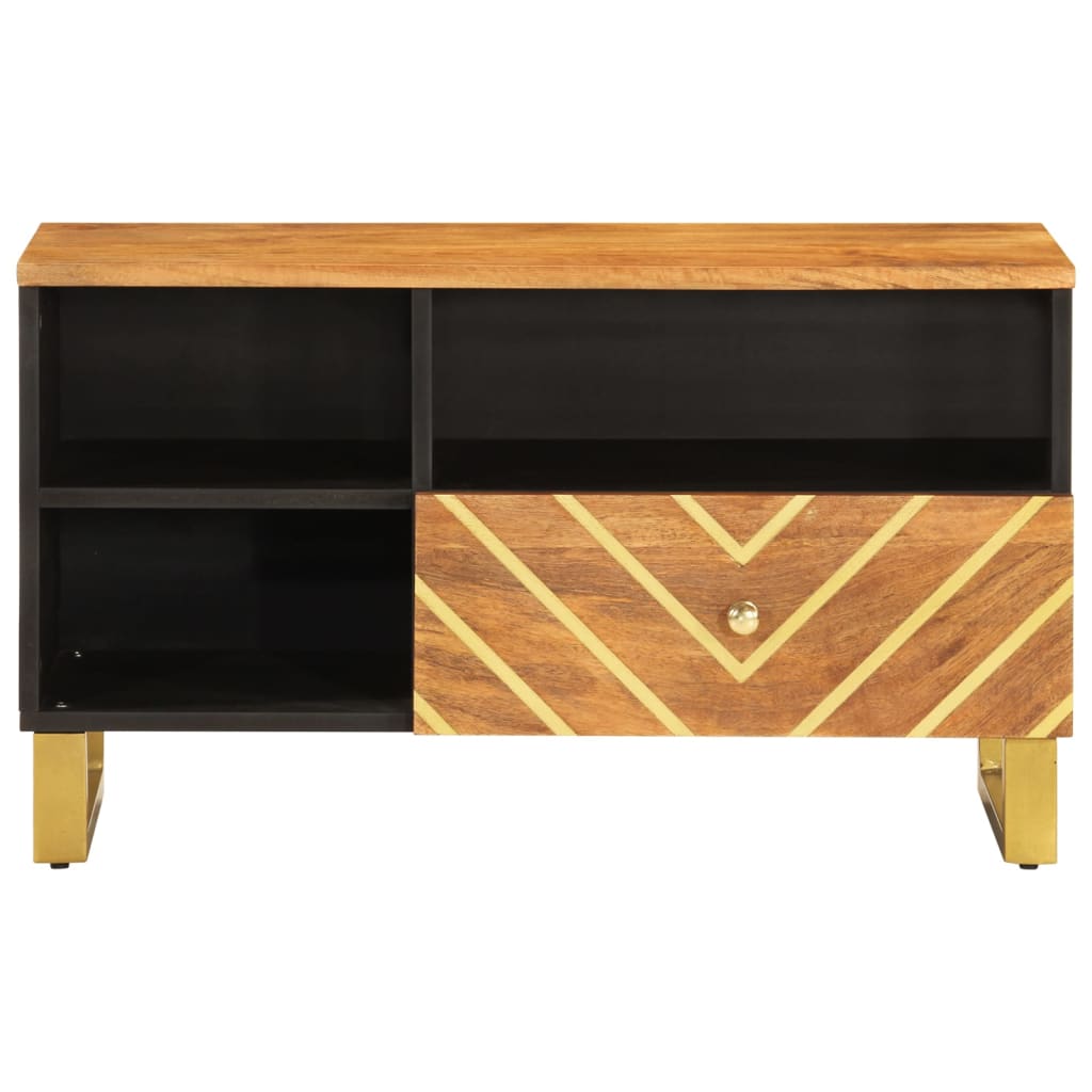 Meuble TV en Bois Massif et Métal - 80 cm-Mon Meuble TV-4