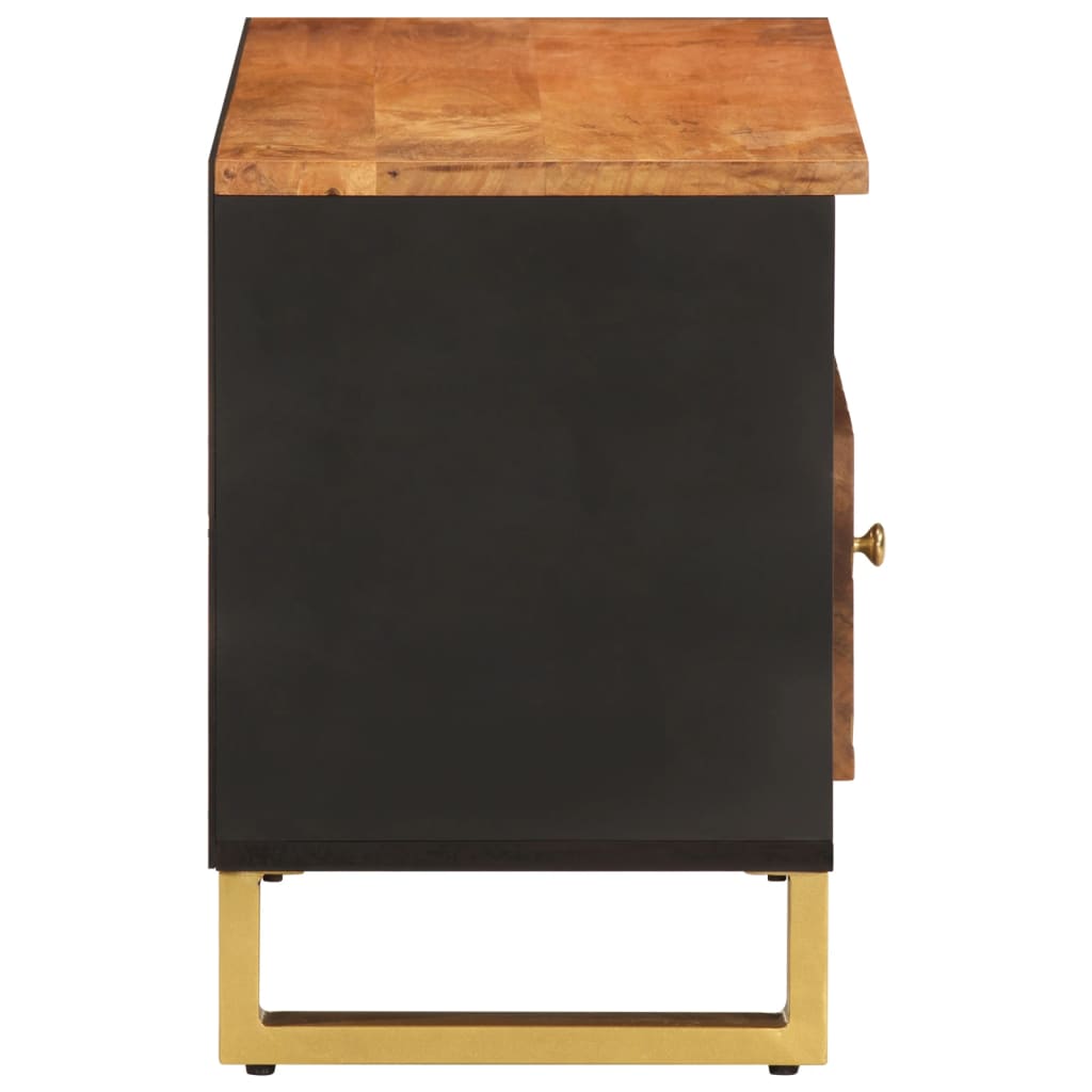 Meuble TV en Bois Massif et Métal - 80 cm-Mon Meuble TV-5
