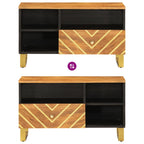 Meuble TV en Bois Massif et Métal - 80 cm-Mon Meuble TV-7