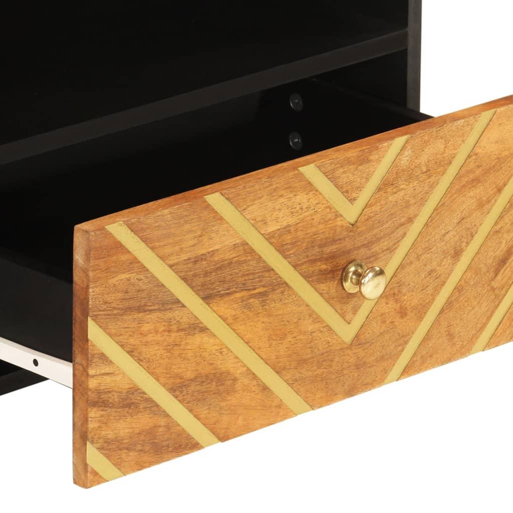 Meuble TV en Bois Massif et Métal - 80 cm-Mon Meuble TV-9