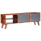 Meuble TV en Bois Massif Gris - 140 cm-Mon Meuble TV-1