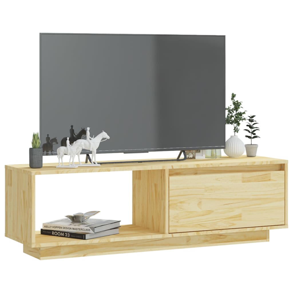 Meuble TV en Bois Massif Marron - 110 cm-Mon Meuble TV-marron miel-1-3