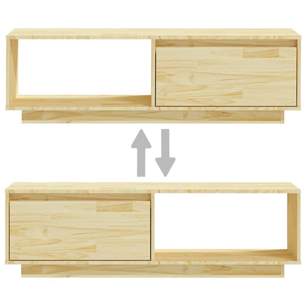 Meuble TV en Bois Massif Marron - 110 cm-Mon Meuble TV-marron miel-1-8