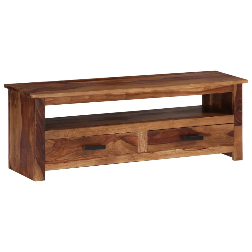 Meuble TV en Bois Massif Marron Foncé - 118 cm-Mon Meuble TV-1