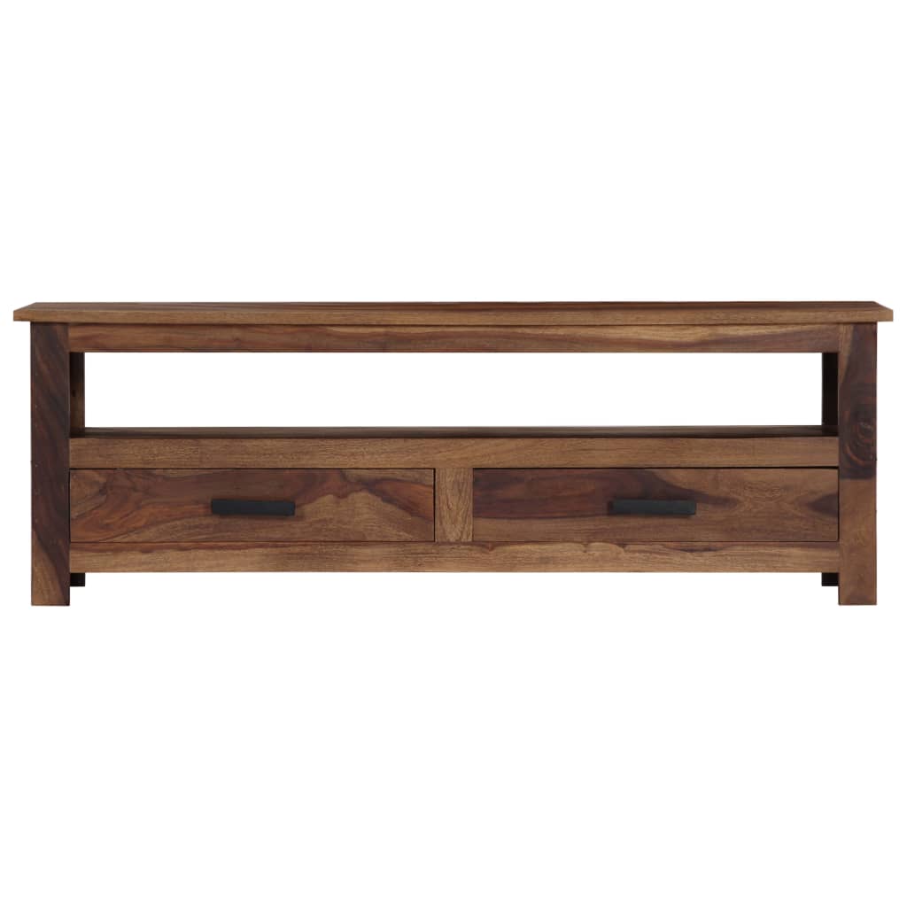 Meuble TV en Bois Massif Marron Foncé - 118 cm-Mon Meuble TV-3