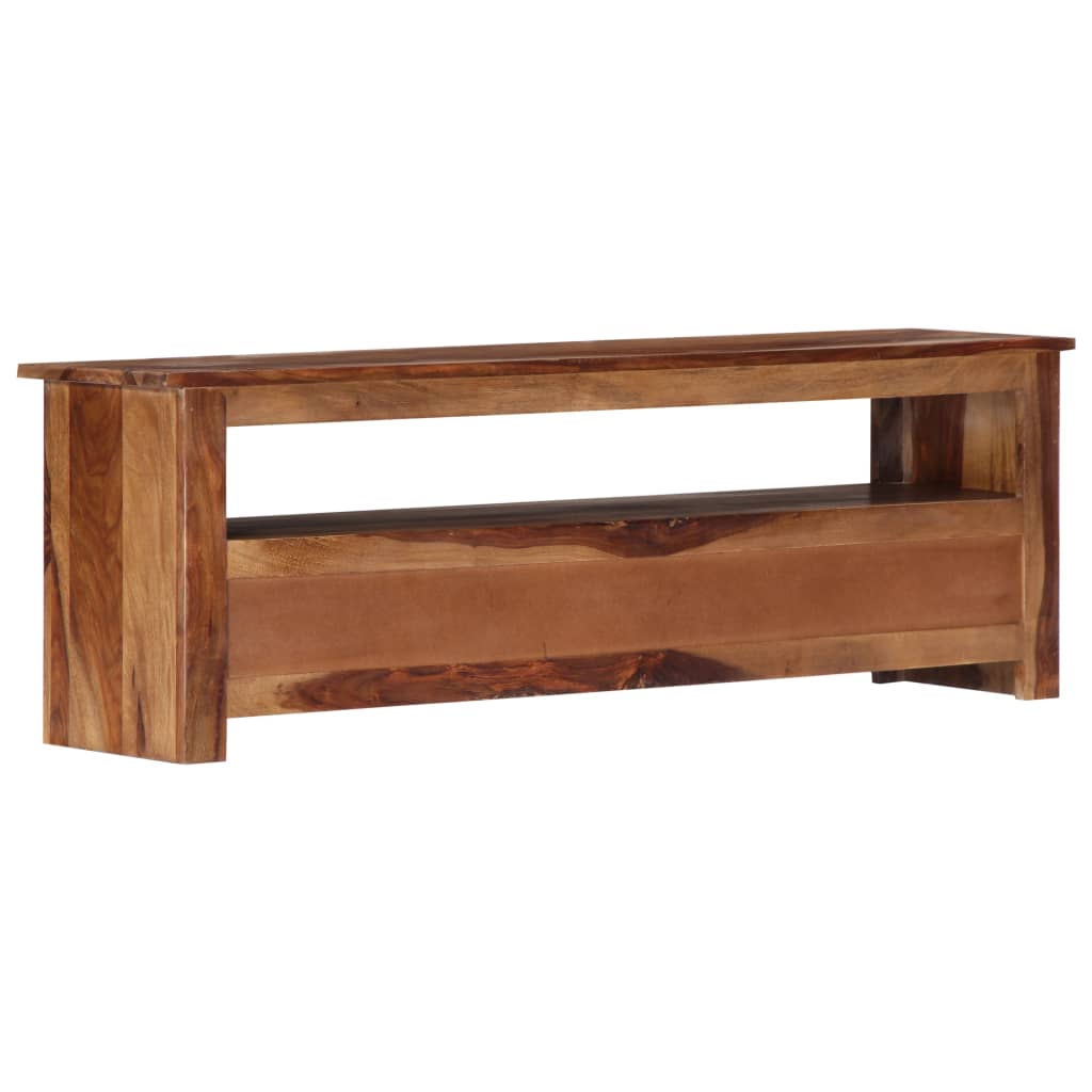 Meuble TV en Bois Massif Marron Foncé - 118 cm-Mon Meuble TV-4