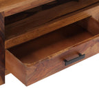 Meuble TV en Bois Massif Marron Foncé - 118 cm-Mon Meuble TV-5