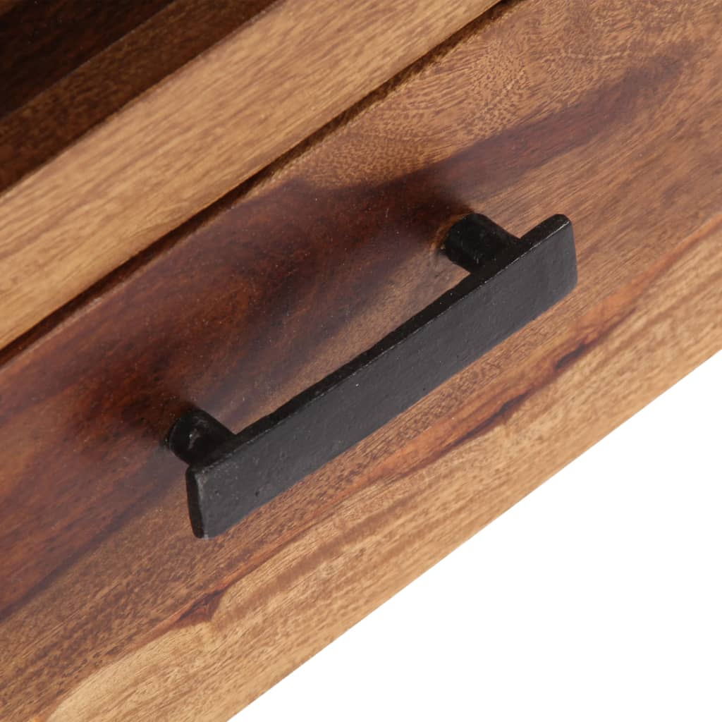 Meuble TV en Bois Massif Marron Foncé - 118 cm-Mon Meuble TV-6
