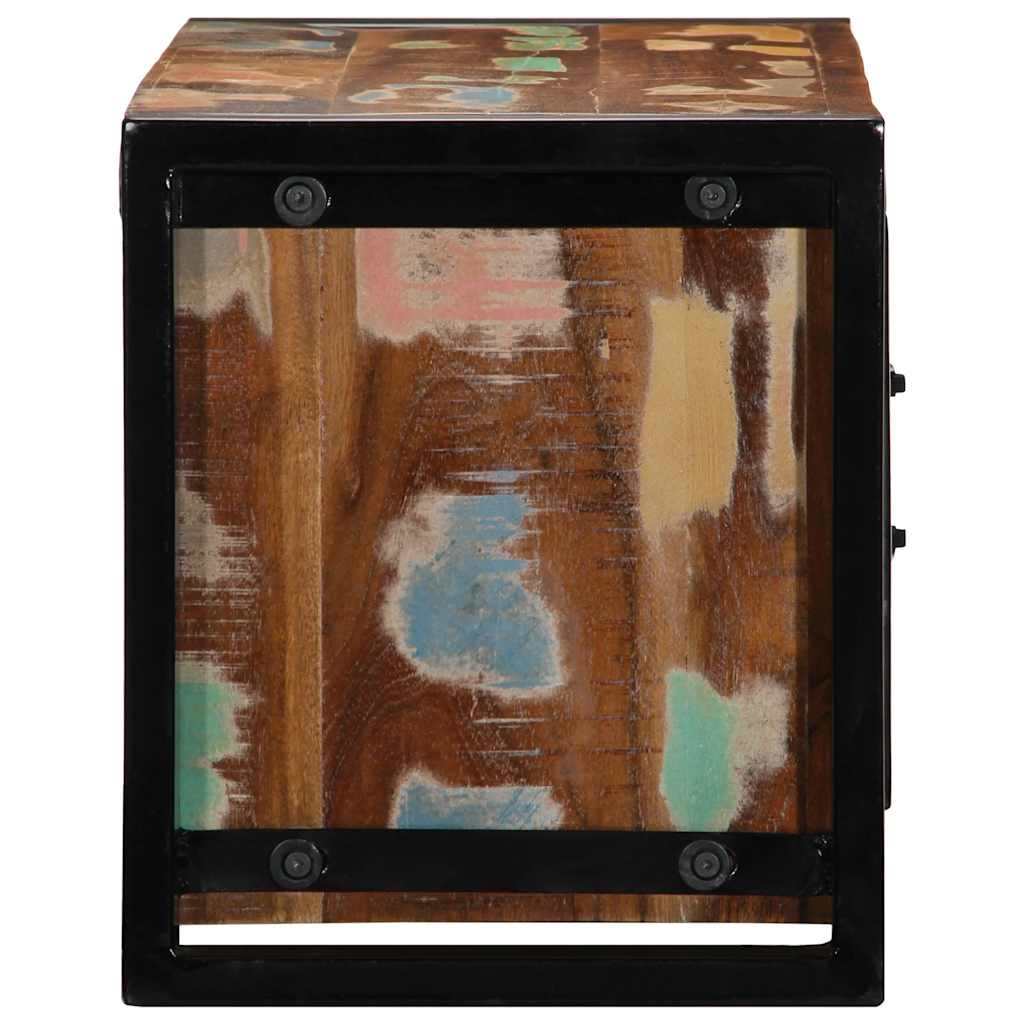 Meuble TV en Bois Massif Recyclé et Fer - 80 cm-Mon Meuble TV-Bois de récupération massif-4