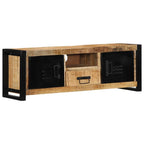 Meuble TV en Bois Massif Seconde Main - 100 cm-Mon Meuble TV-Bois de manguier brut massif-13