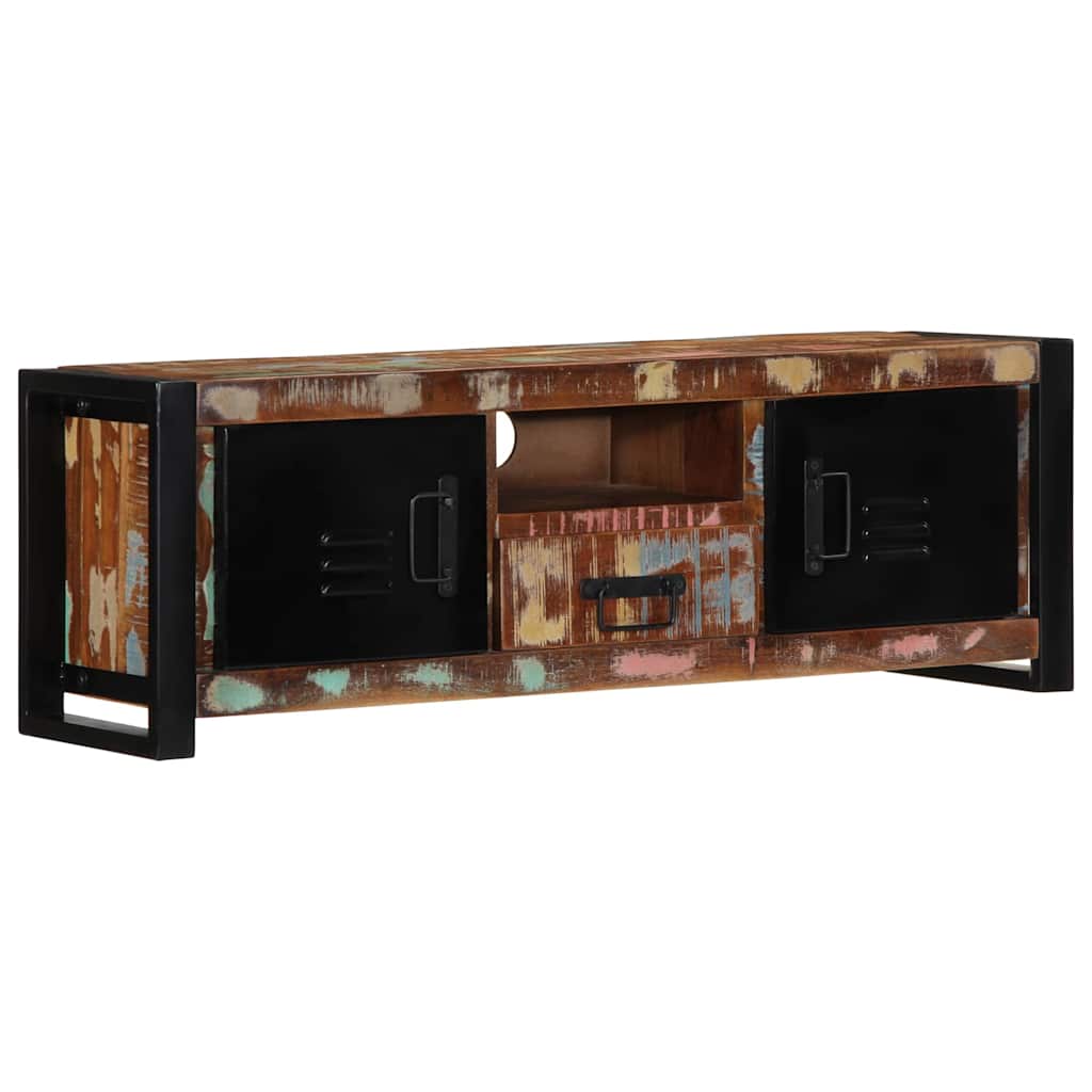 Meuble TV en Bois Massif Seconde Main - 100 cm-Mon Meuble TV-Bois de récupération massif-12