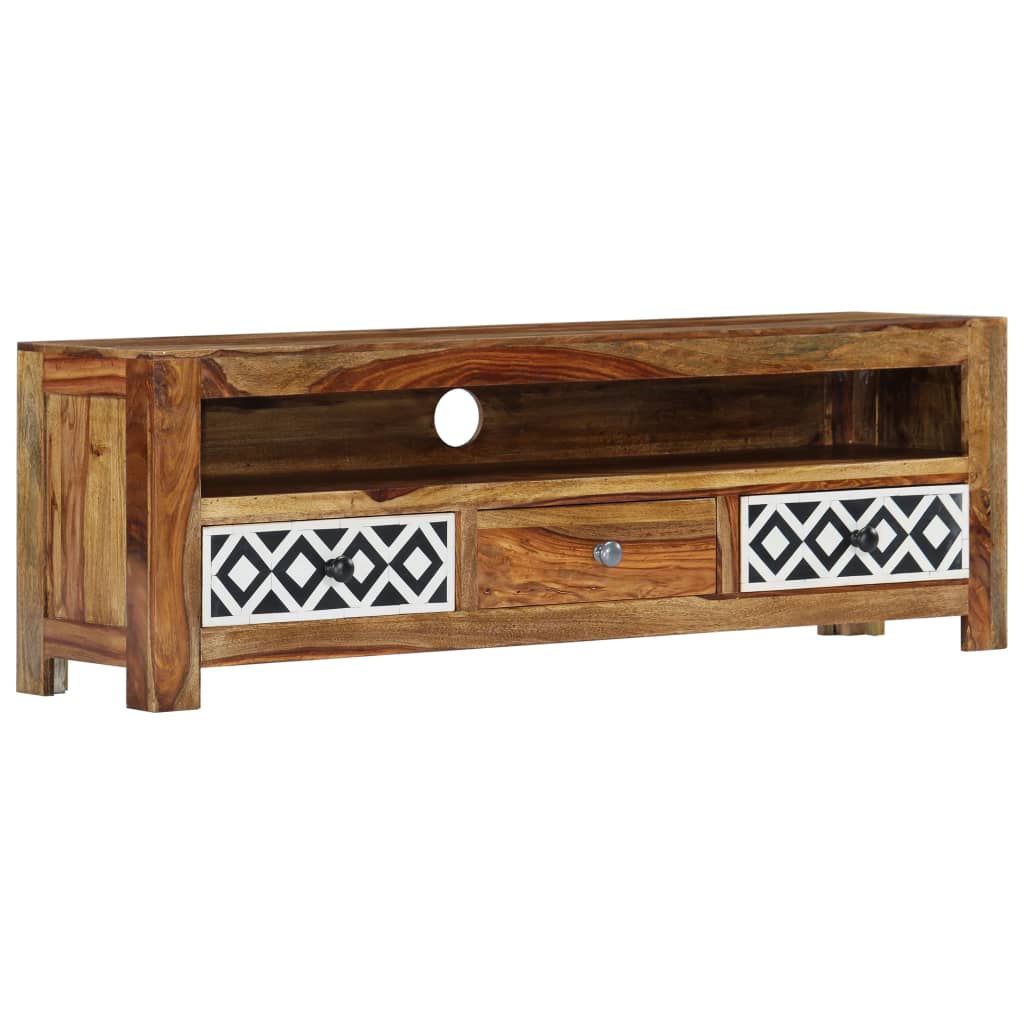 Meuble TV en Bois Naturel de Sesham - 120 cm-Mon Meuble TV-11