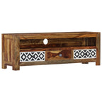 Meuble TV en Bois Naturel de Sesham - 120 cm-Mon Meuble TV-12