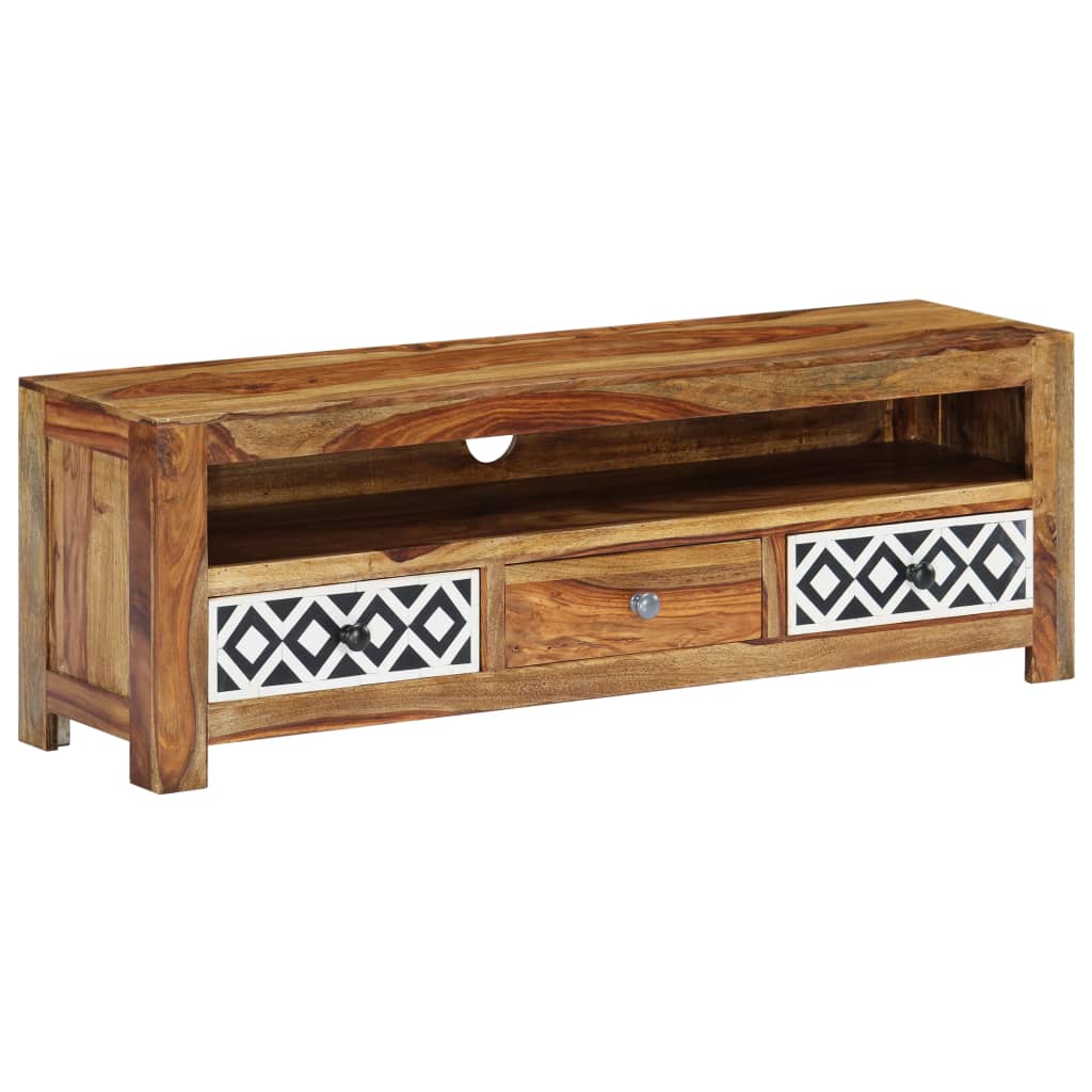 Meuble TV en Bois Naturel de Sesham - 120 cm-Mon Meuble TV-2
