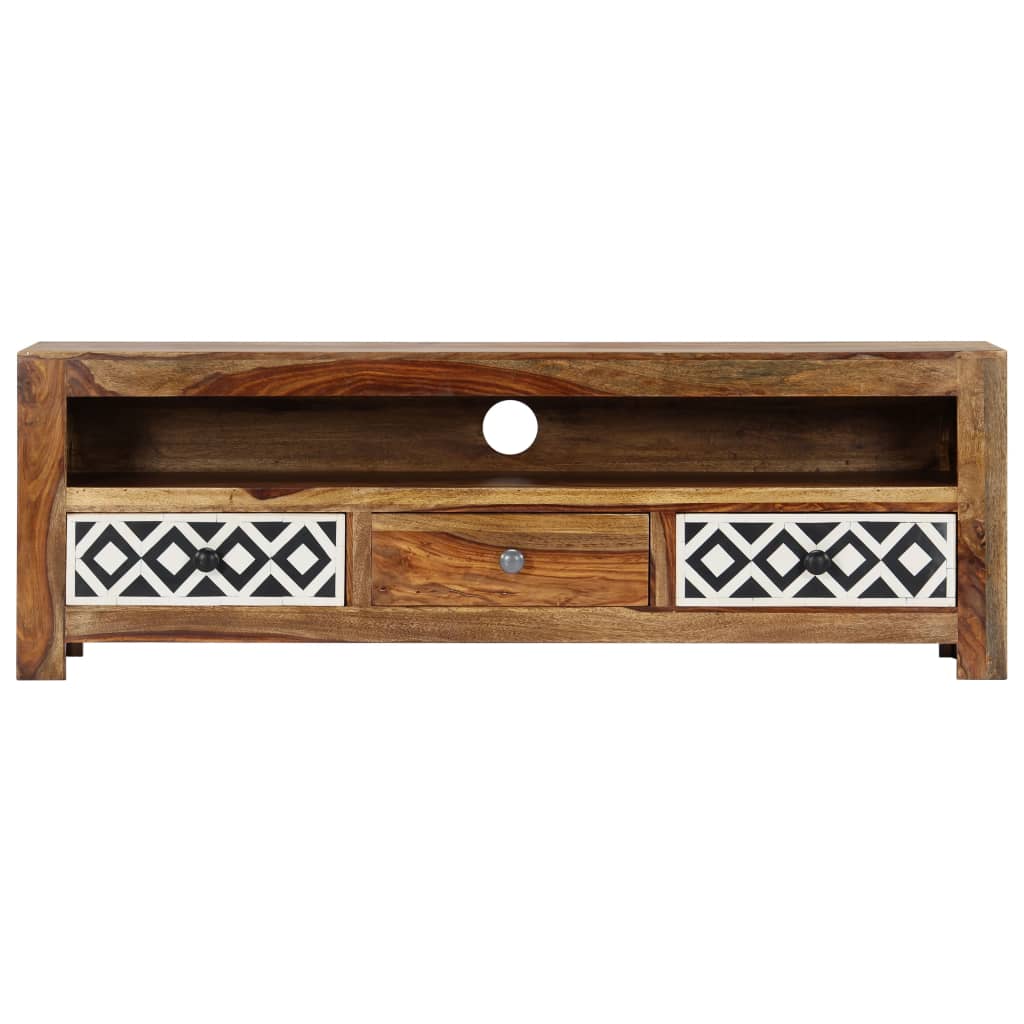 Meuble TV en Bois Naturel de Sesham - 120 cm-Mon Meuble TV-3