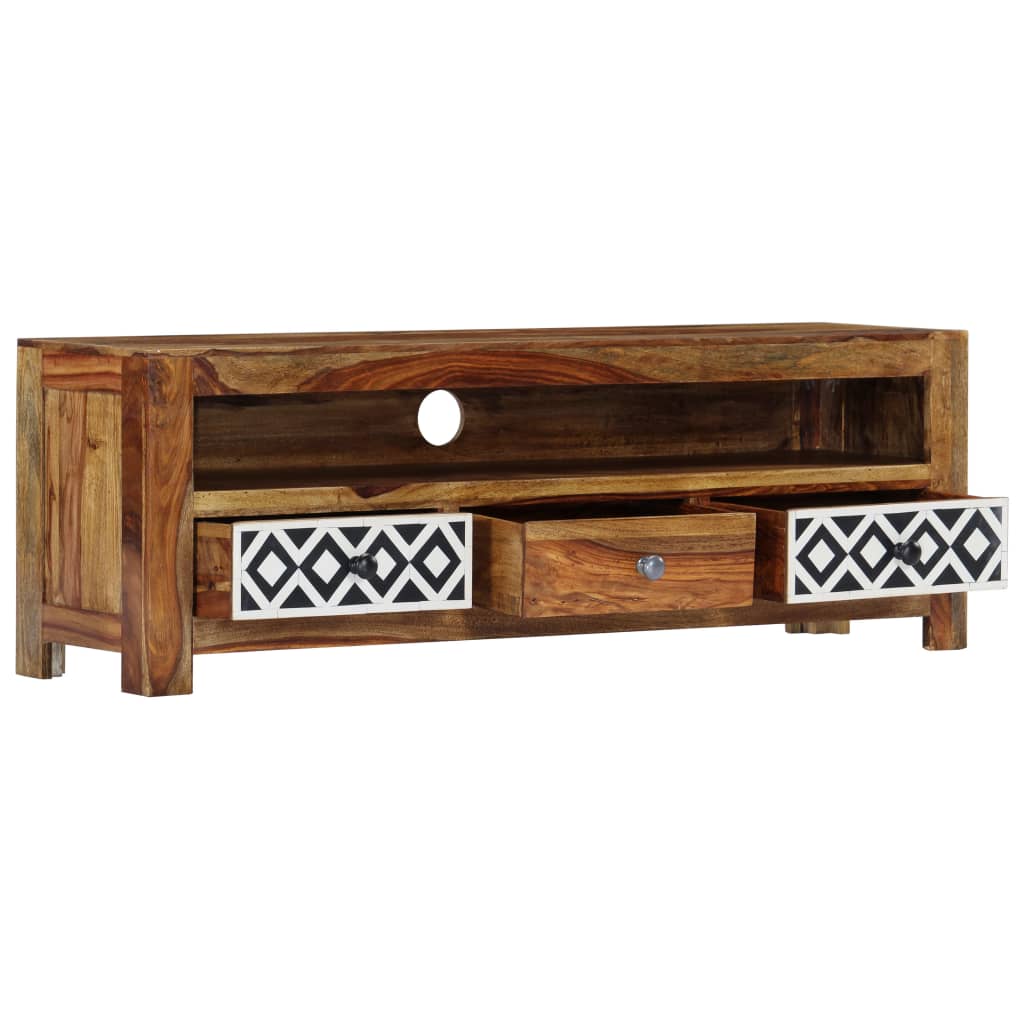 Meuble TV en Bois Naturel de Sesham - 120 cm-Mon Meuble TV-5