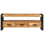 Meuble TV en Bois Naturel et Noir - 120 cm-Mon Meuble TV-120 cm-bois de manguier massif-1-2