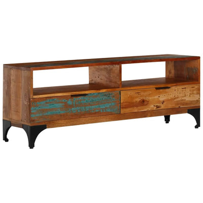 Meuble TV en Bois Recyclé Effet Vieilli - 118 cm