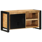 Meuble TV en Bois Vieilli et Métal - 80 cm-Mon Meuble TV-Bois de manguier brut massif-13