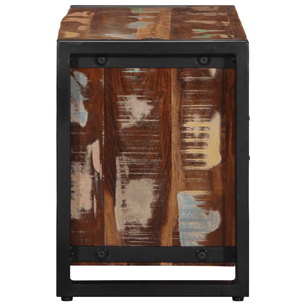 Meuble TV en Bois Vieilli et Métal - 80 cm-Mon Meuble TV-Bois de récupération massif-4