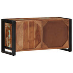 Meuble TV en Bois Vieilli et Métal - 80 cm-Mon Meuble TV-Bois de récupération massif-5