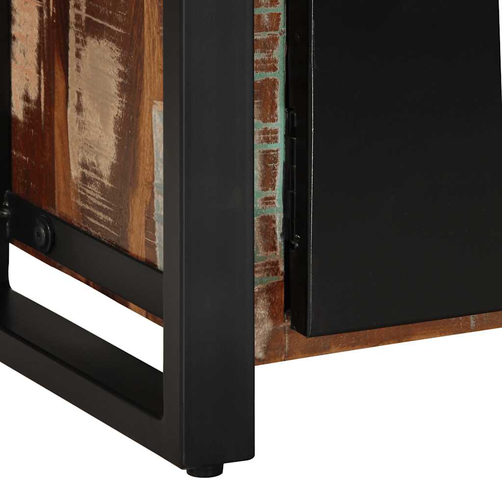 Meuble TV en Bois Vieilli et Métal - 80 cm-Mon Meuble TV-Bois de récupération massif-8