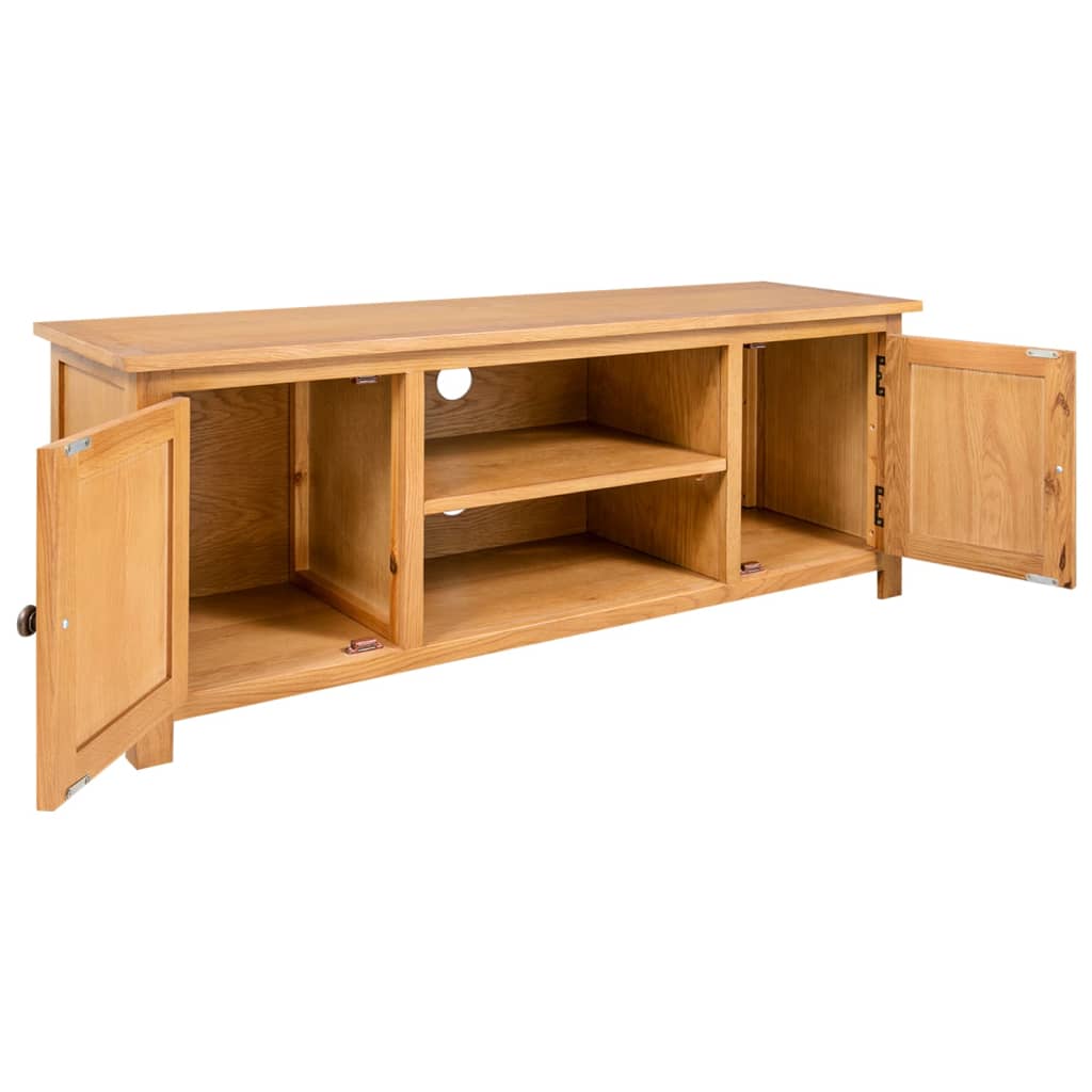 Meuble TV en Chêne Massif Ancien - 110 cm-Mon Meuble TV-2