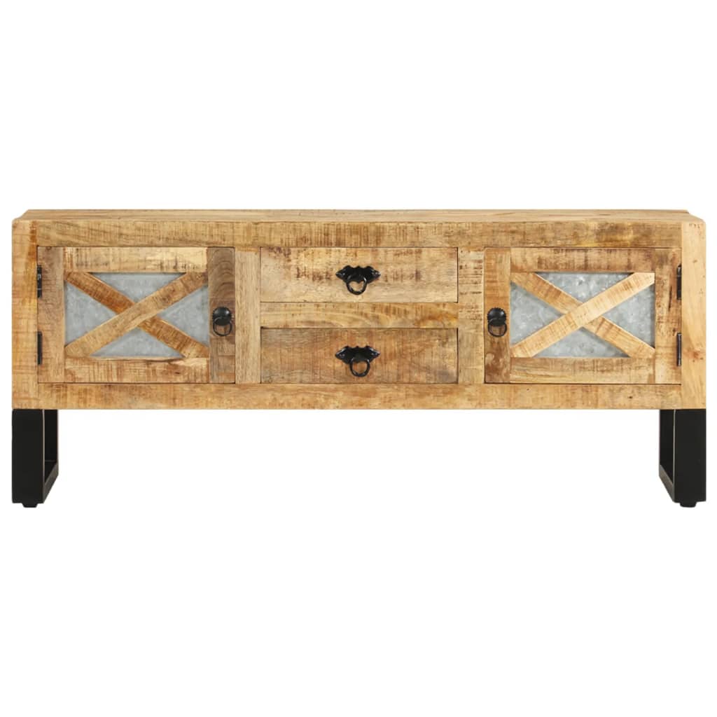 Meuble TV en Fer et Bois de Manguier - 110 cm-Mon Meuble TV-2