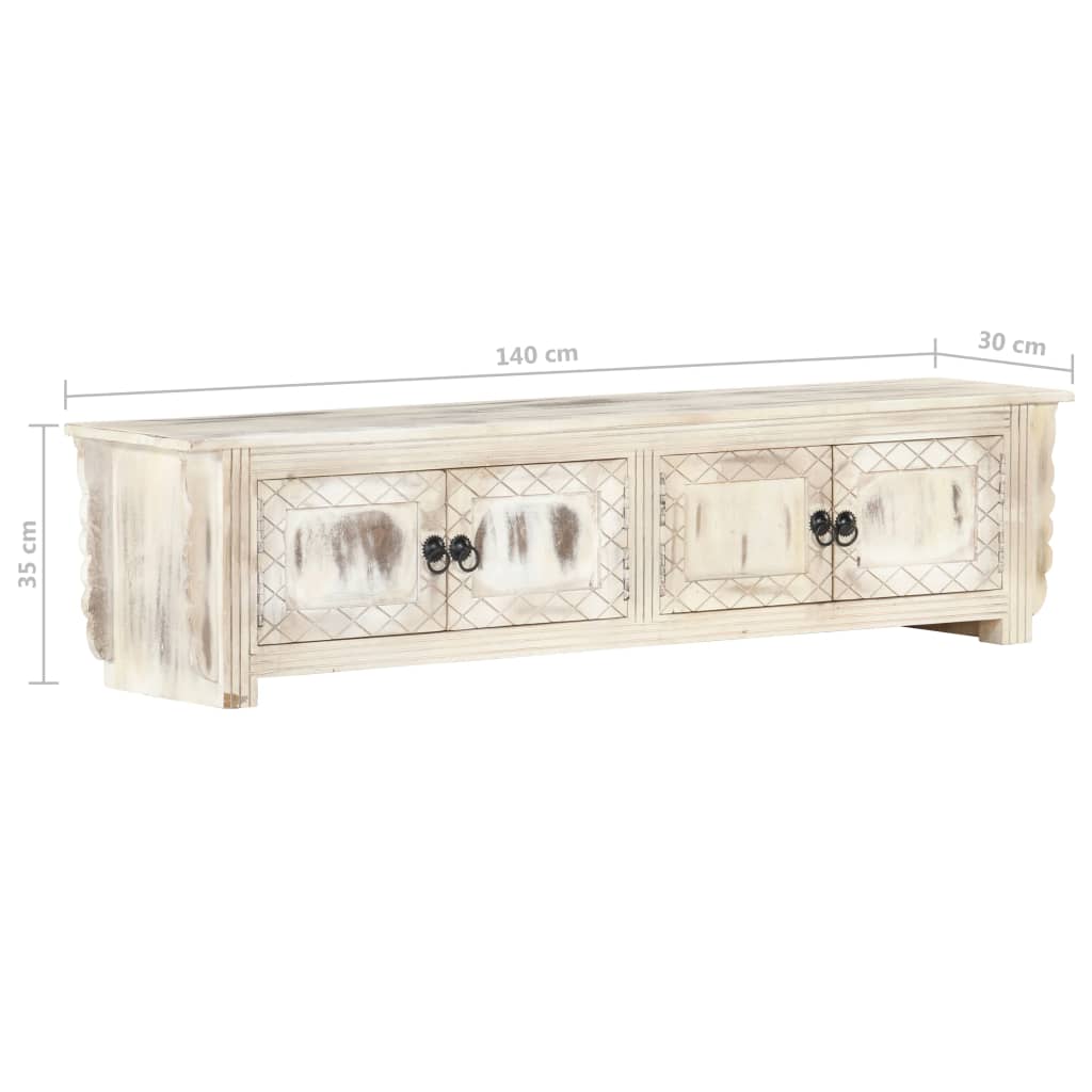 Meuble TV en Manguier Blanchi - 140 cm-Mon Meuble TV-7