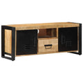 Meuble TV en Manguier Brut et Métal - 100 cm-Mon Meuble TV-Bois de manguier brut massif-1