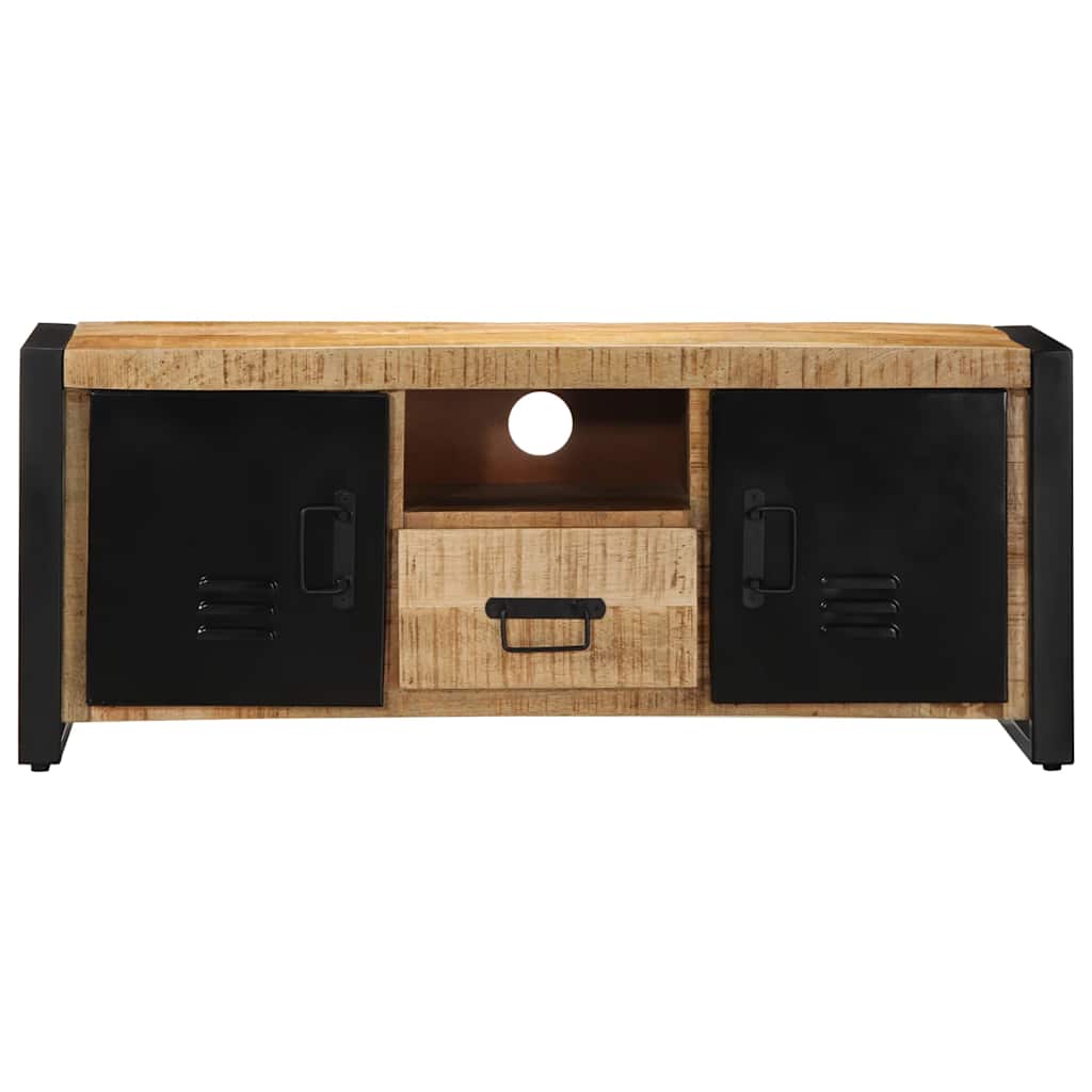 Meuble TV en Manguier Brut et Métal - 100 cm-Mon Meuble TV-Bois de manguier brut massif-3