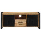 Meuble TV en Manguier Brut et Métal - 100 cm-Mon Meuble TV-Bois de manguier brut massif-3