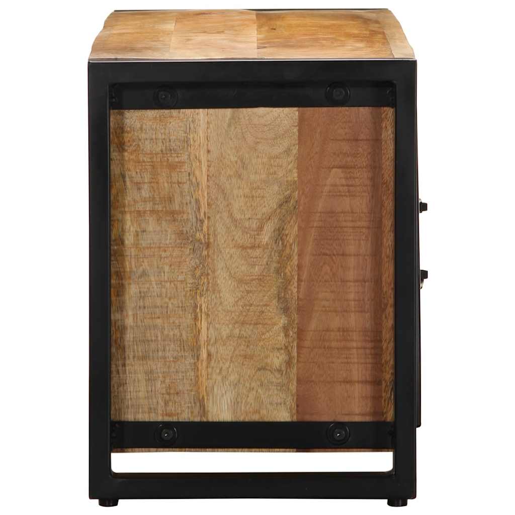 Meuble TV en Manguier Brut et Métal - 100 cm-Mon Meuble TV-Bois de manguier brut massif-4