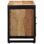 Meuble TV en Manguier Brut et Métal - 100 cm-Mon Meuble TV-Bois de manguier brut massif-4