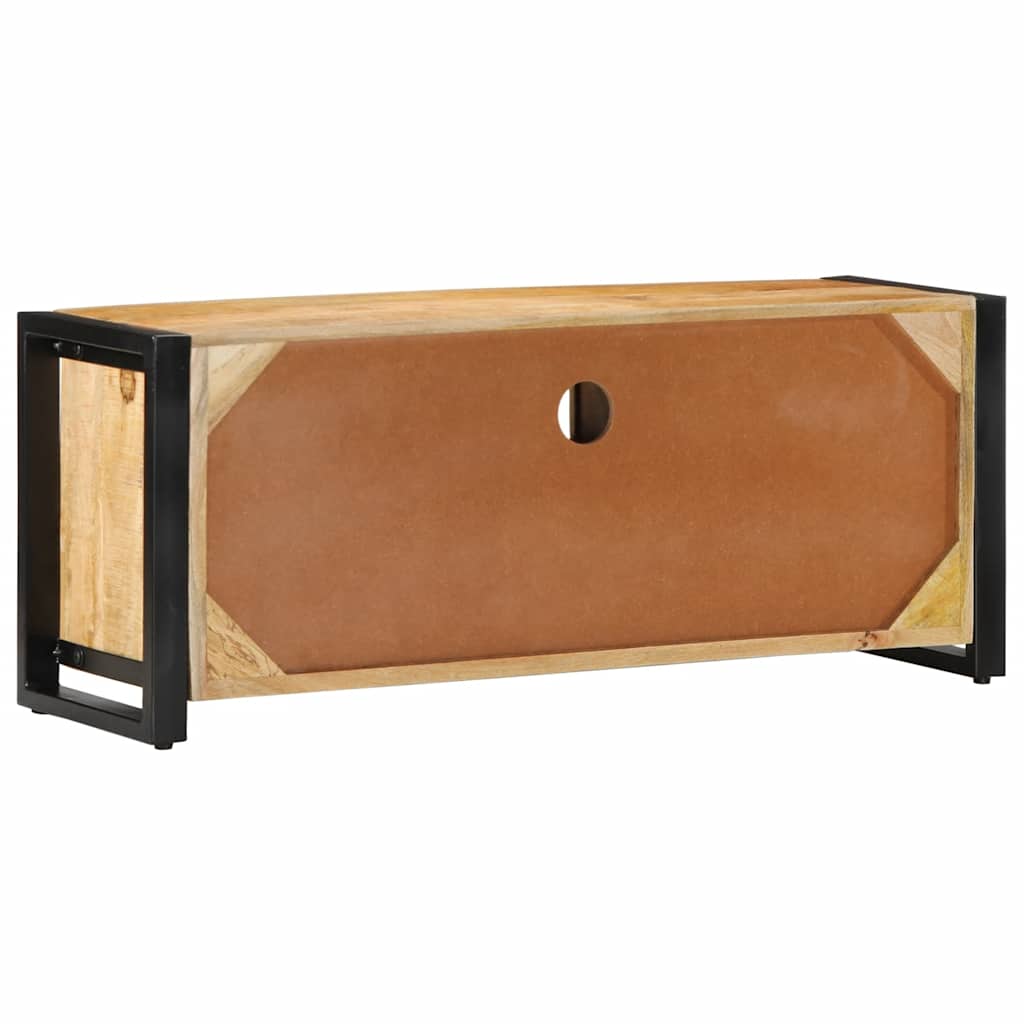 Meuble TV en Manguier Brut et Métal - 100 cm-Mon Meuble TV-Bois de manguier brut massif-5