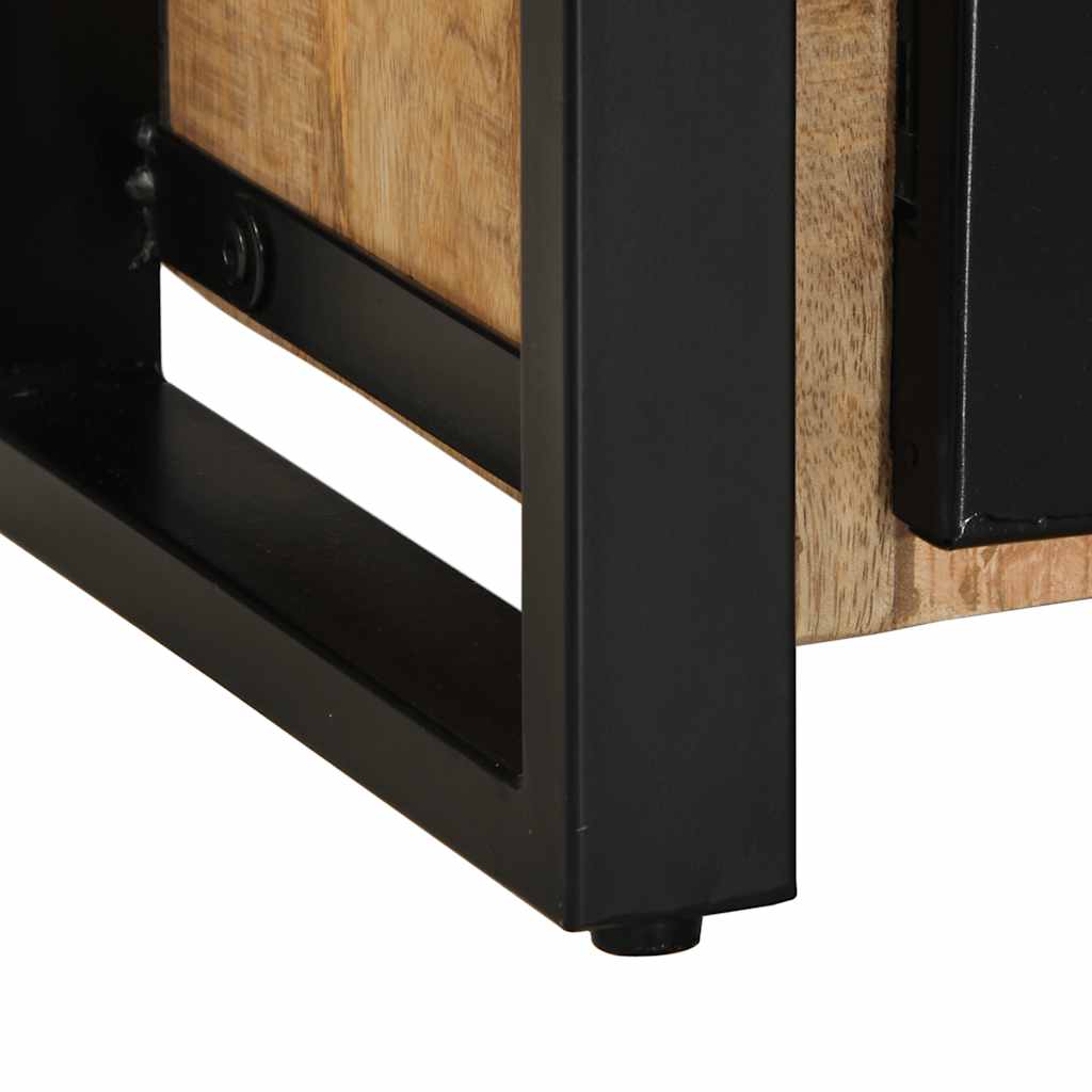 Meuble TV en Manguier Brut et Métal - 100 cm-Mon Meuble TV-Bois de manguier brut massif-8