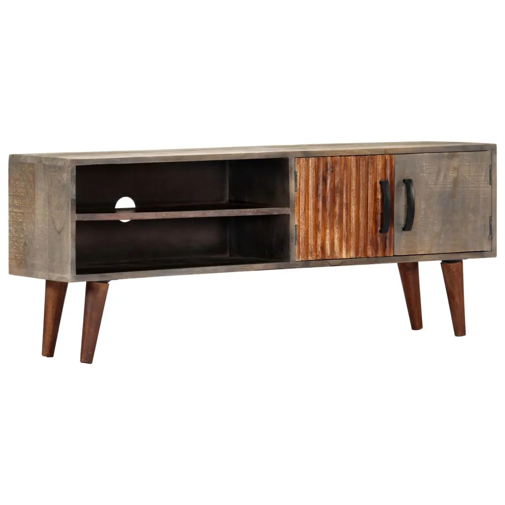 Meuble TV en Manguier Brut Gris - 130 cm-Mon Meuble TV-1