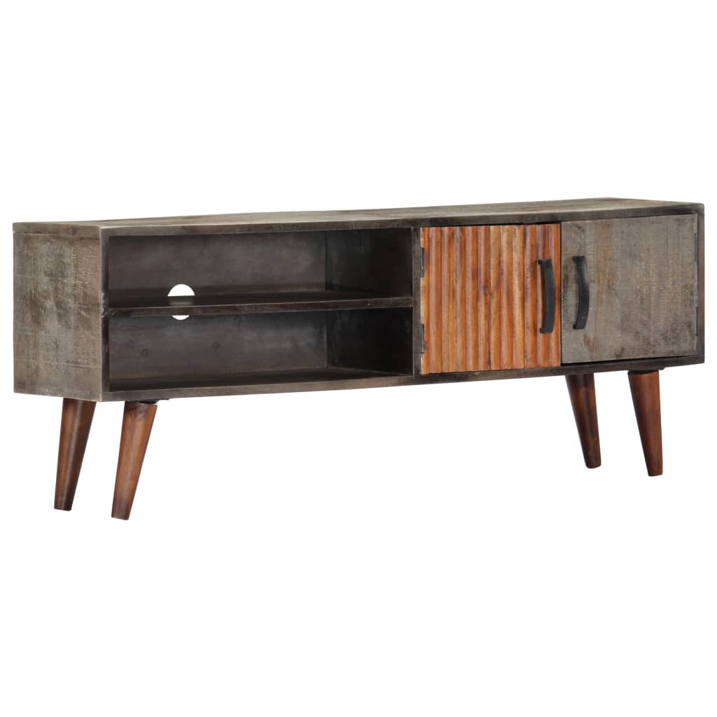Meuble TV en Manguier Brut Gris - 130 cm-Mon Meuble TV-10