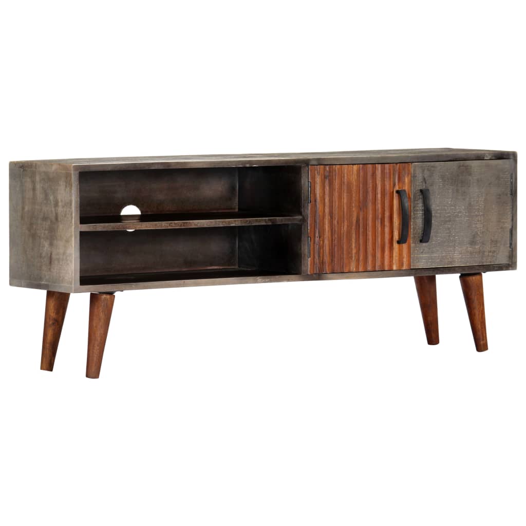 Meuble TV en Manguier Brut Gris - 130 cm-Mon Meuble TV-12