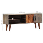 Meuble TV en Manguier Brut Gris - 130 cm-Mon Meuble TV-9