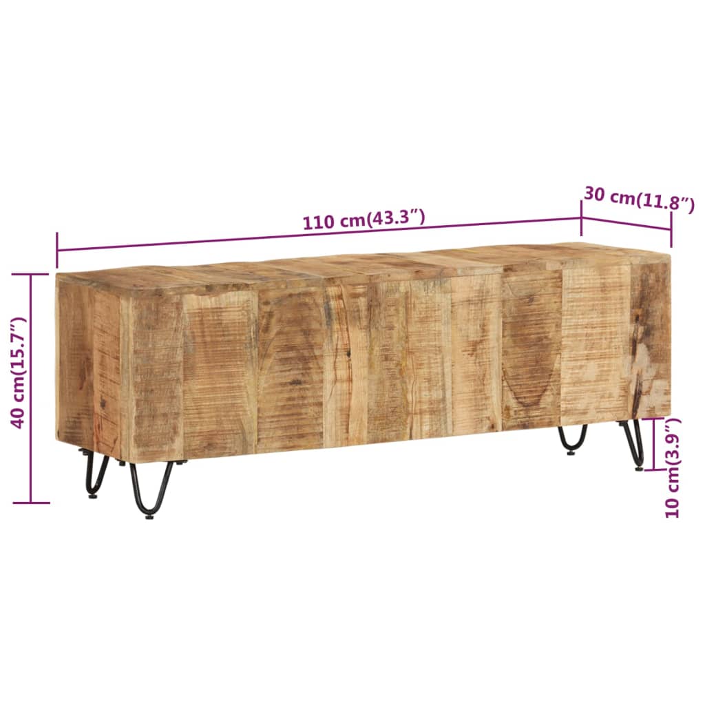Meuble TV en Manguier et Métal Noir - 110 cm-Mon Meuble TV-7