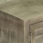 Meuble TV en Manguier Gris et Laiton - 110 cm-Mon Meuble TV-4