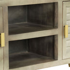 Meuble TV en Manguier Gris et Laiton - 110 cm-Mon Meuble TV-6