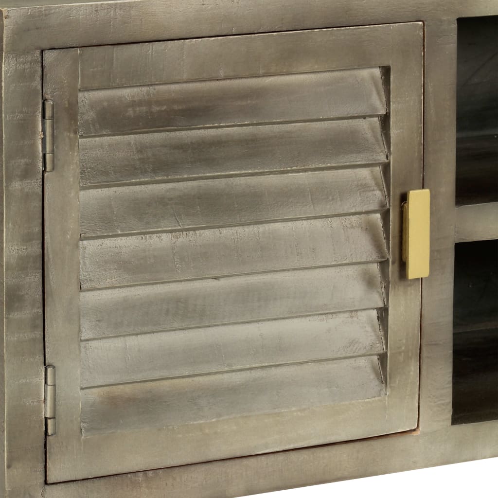 Meuble TV en Manguier Gris et Laiton - 110 cm-Mon Meuble TV-7