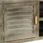 Meuble TV en Manguier Gris et Laiton - 110 cm-Mon Meuble TV-7
