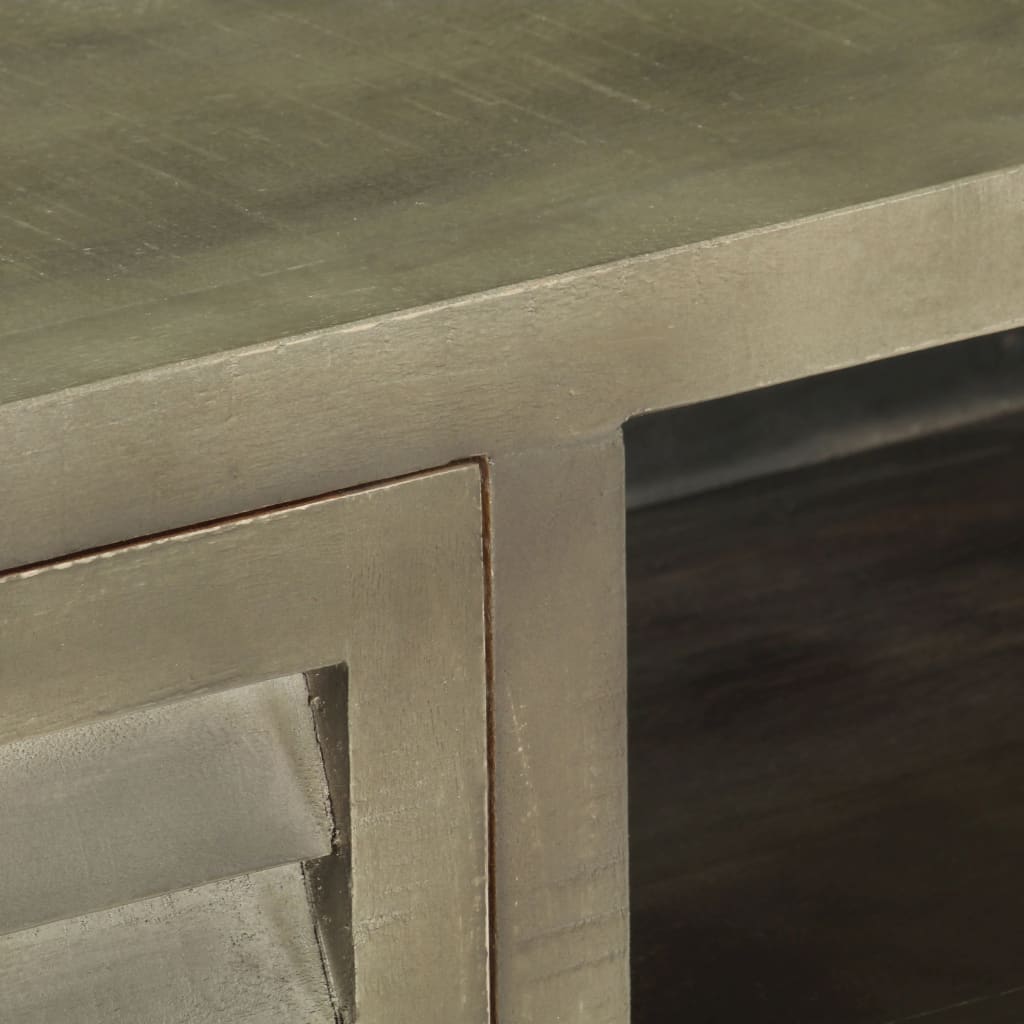 Meuble TV en Manguier Gris et Laiton - 110 cm-Mon Meuble TV-8