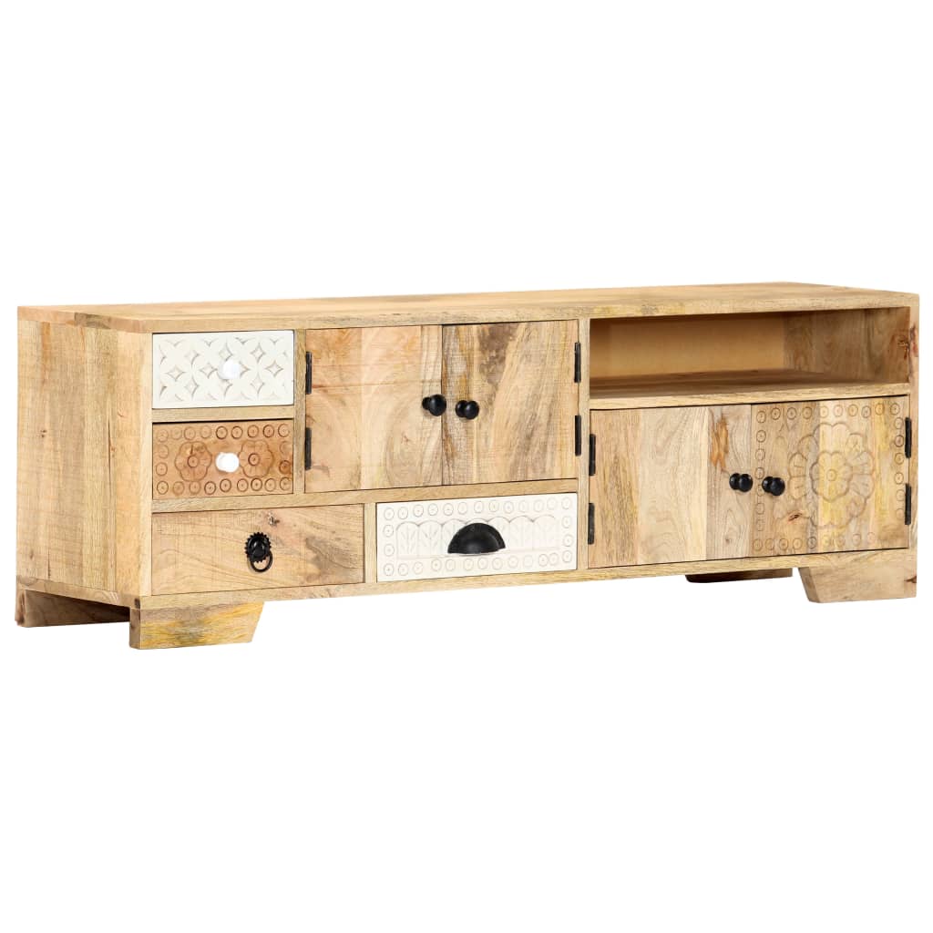 Meuble TV en Manguier Massif - 120 cm-Mon Meuble TV-12