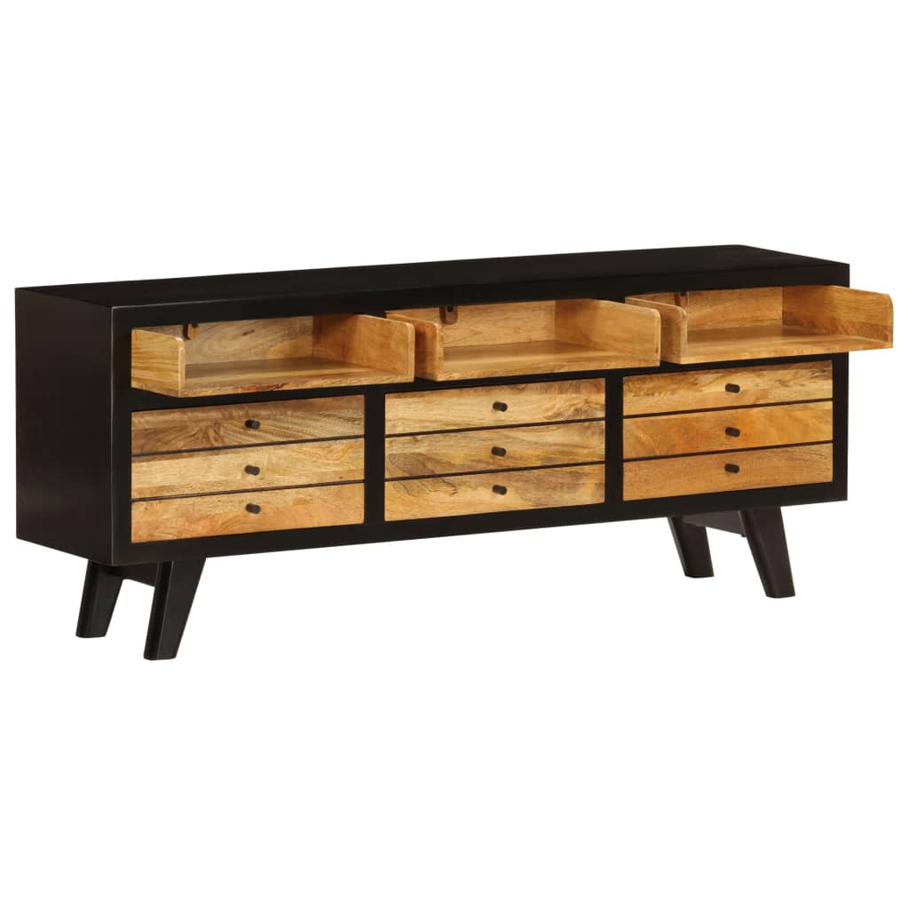 Meuble TV en Manguier Massif Industriel - 120 cm-Mon Meuble TV-4