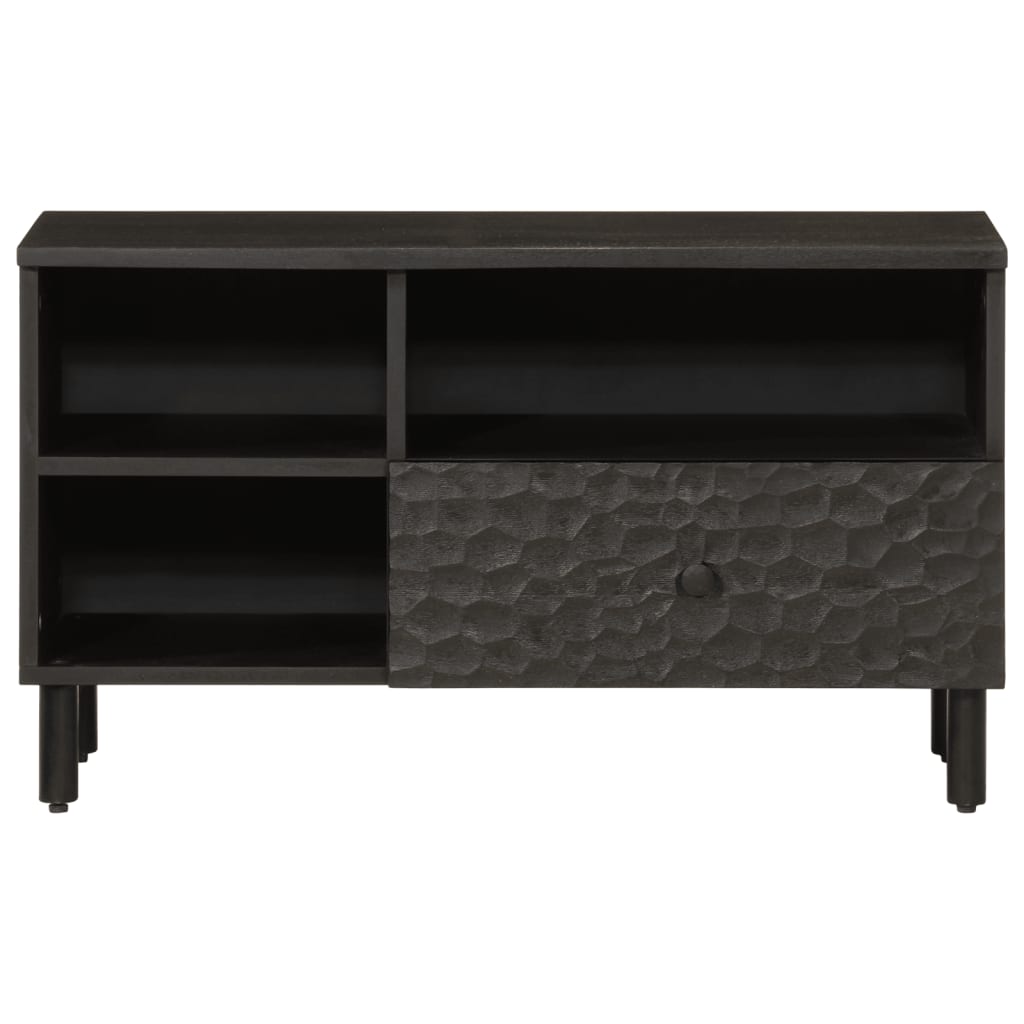 Meuble TV en Manguier Noir - 80 cm-Mon Meuble TV-Naturel-Bois d'acacia massif-1-4